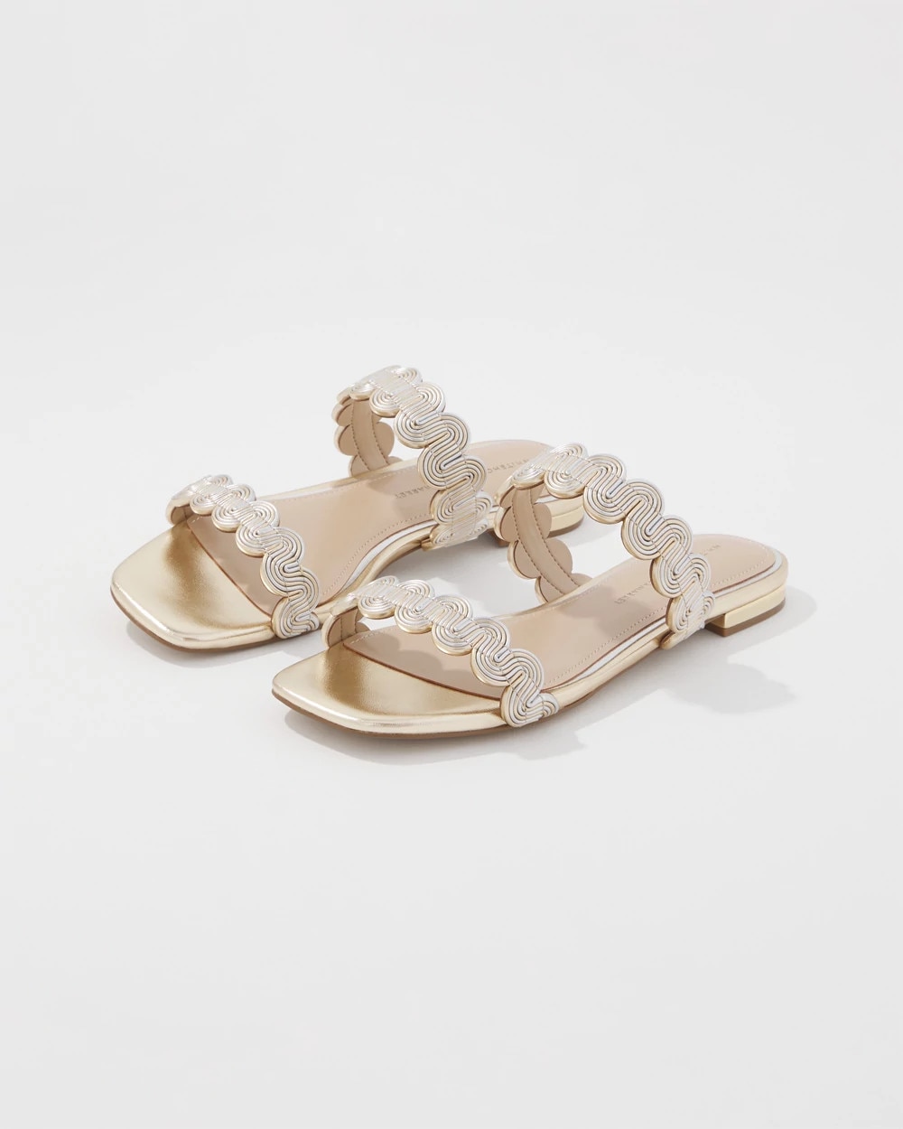Mixed Metal Flat Sandal | White House Black Market